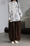 Aviva Jifei Xue cocoon wide-leg pants SS23-CWLP2-ACP bronze color